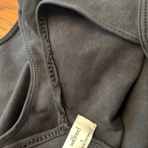 Wilfred Women's Small Bodysuit Black Sheer Longsleeve Round Neck Slit Back (16) - Picture 8 of 8